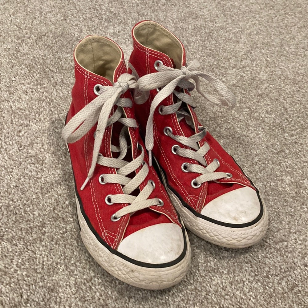 Red Converse Kids High Tops- Size 2